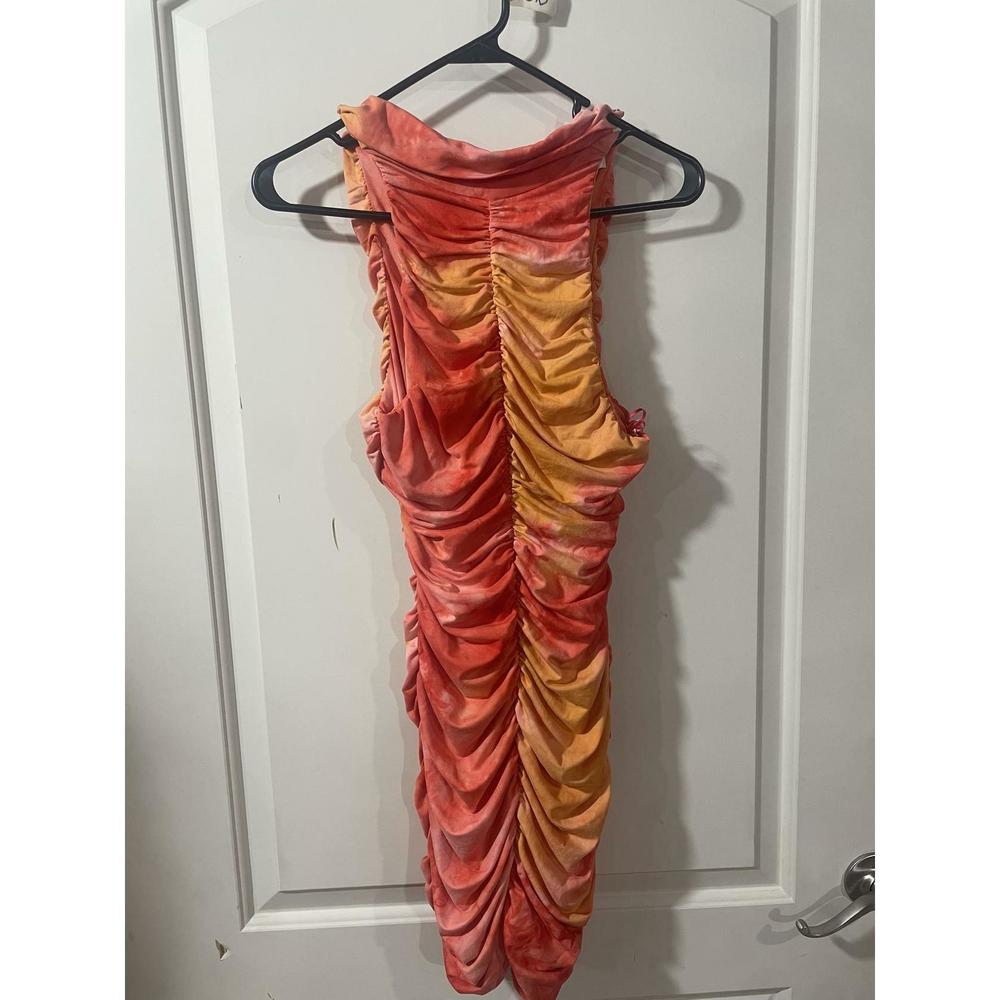 Torn by Ronny Kobo Women's Orange Sunset Kit Ruched Mini Dress XS - Picture 4 of 6